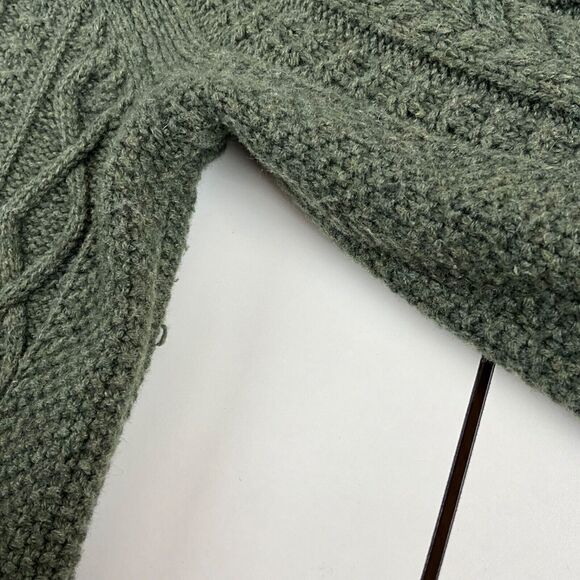 Madewell Hollydene Ruffle Shoulder Pullover Knit Wool Blend Green Sweater Sz S - Picture 9 of 9
